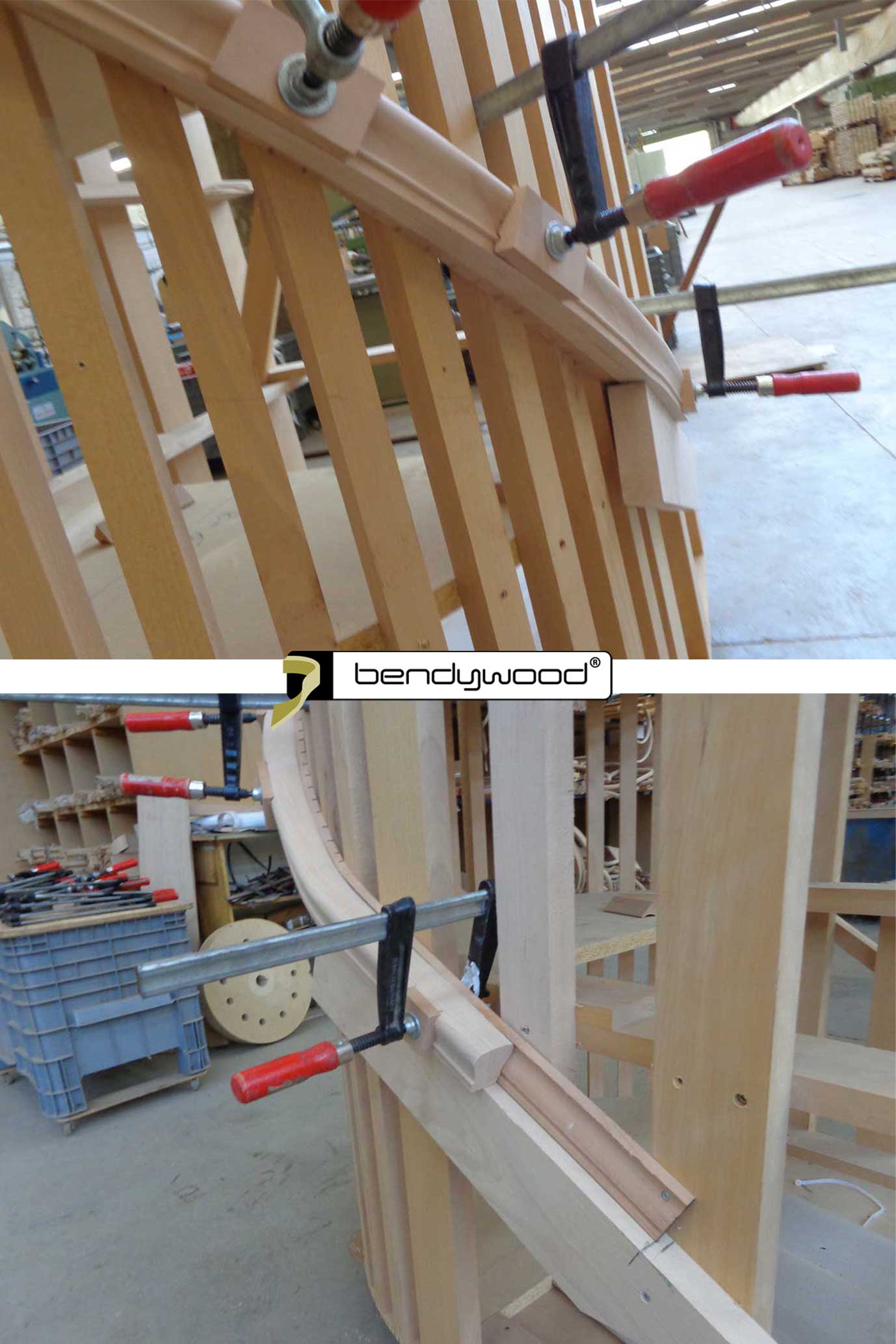 Elegante Lösung für gerade Geländer, mit Bendywood® - Handläufen möglich