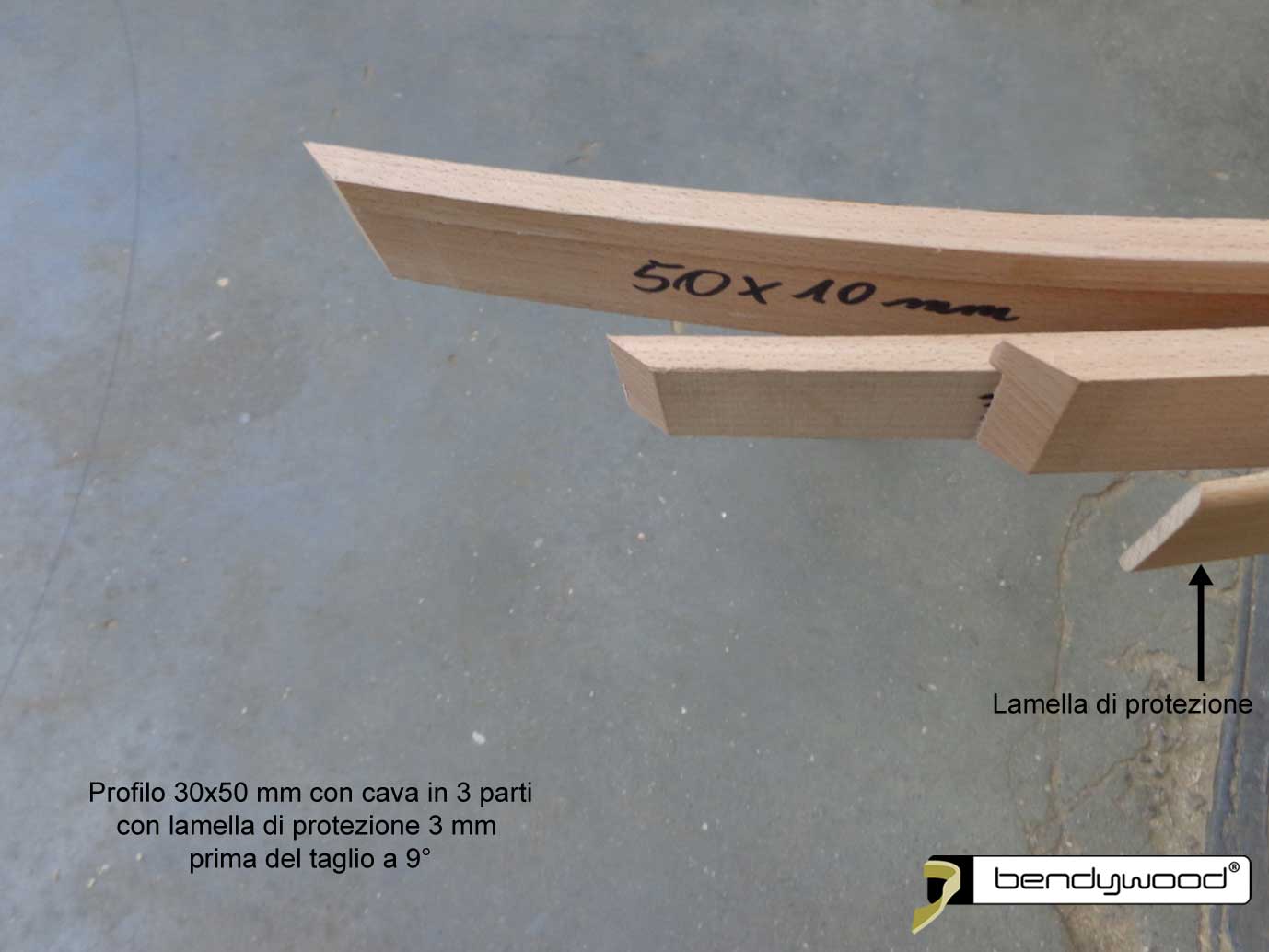 Profilo Bendywood® 30x50 mm in 3 lamelle