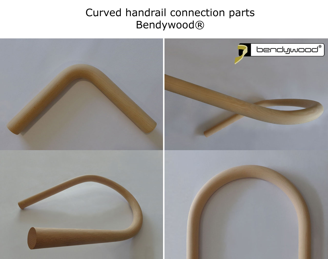 Bending wood Bendywood® - curved wooden handrail connection parts